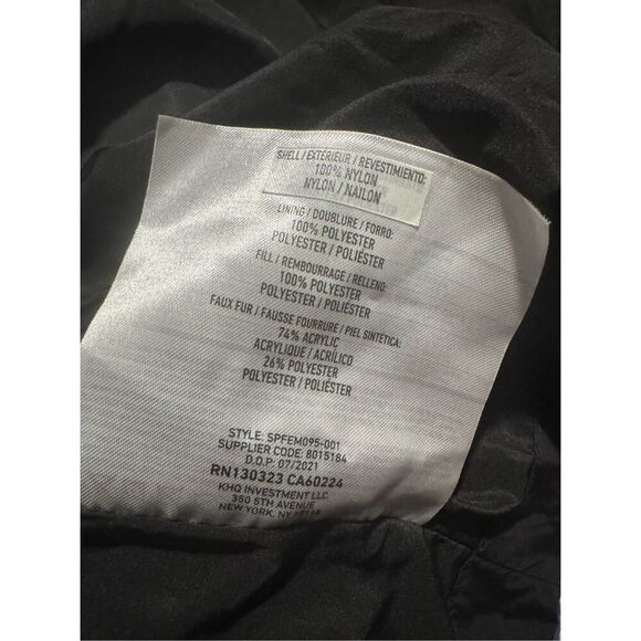 Spyder Black puffer thermal Hooded quilted long jacket front zipper L - Picture 7 of 15